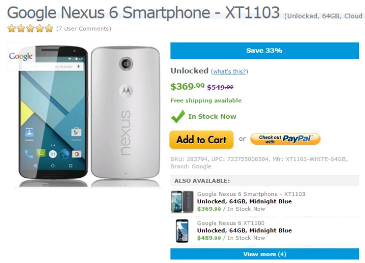 Fotografía - [Offre Alerte] 64Go Nexus 6 Down To 369,99 $ Expansys USA